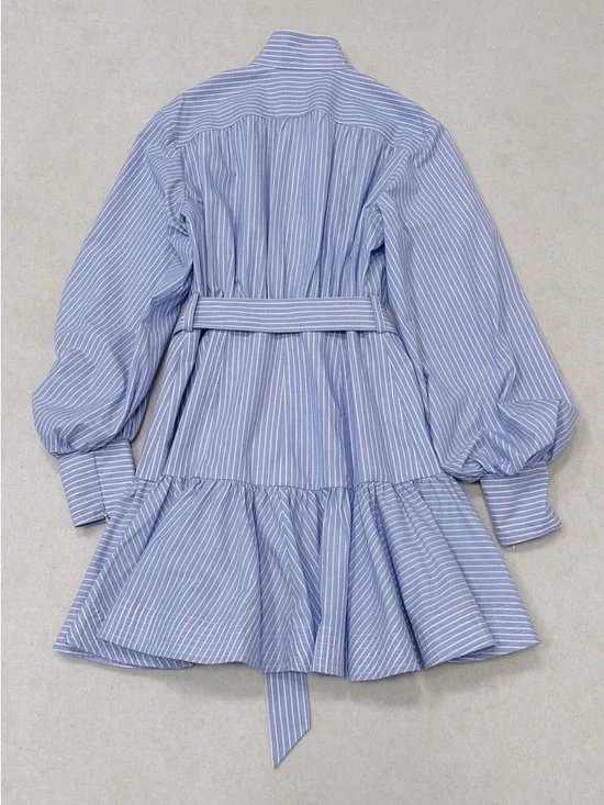 NWOT ZIMMERMANN STRIPE UTILITY MINI DRESS in Cotton, Size AU 0P/0/1/2 - Picture 4 of 8